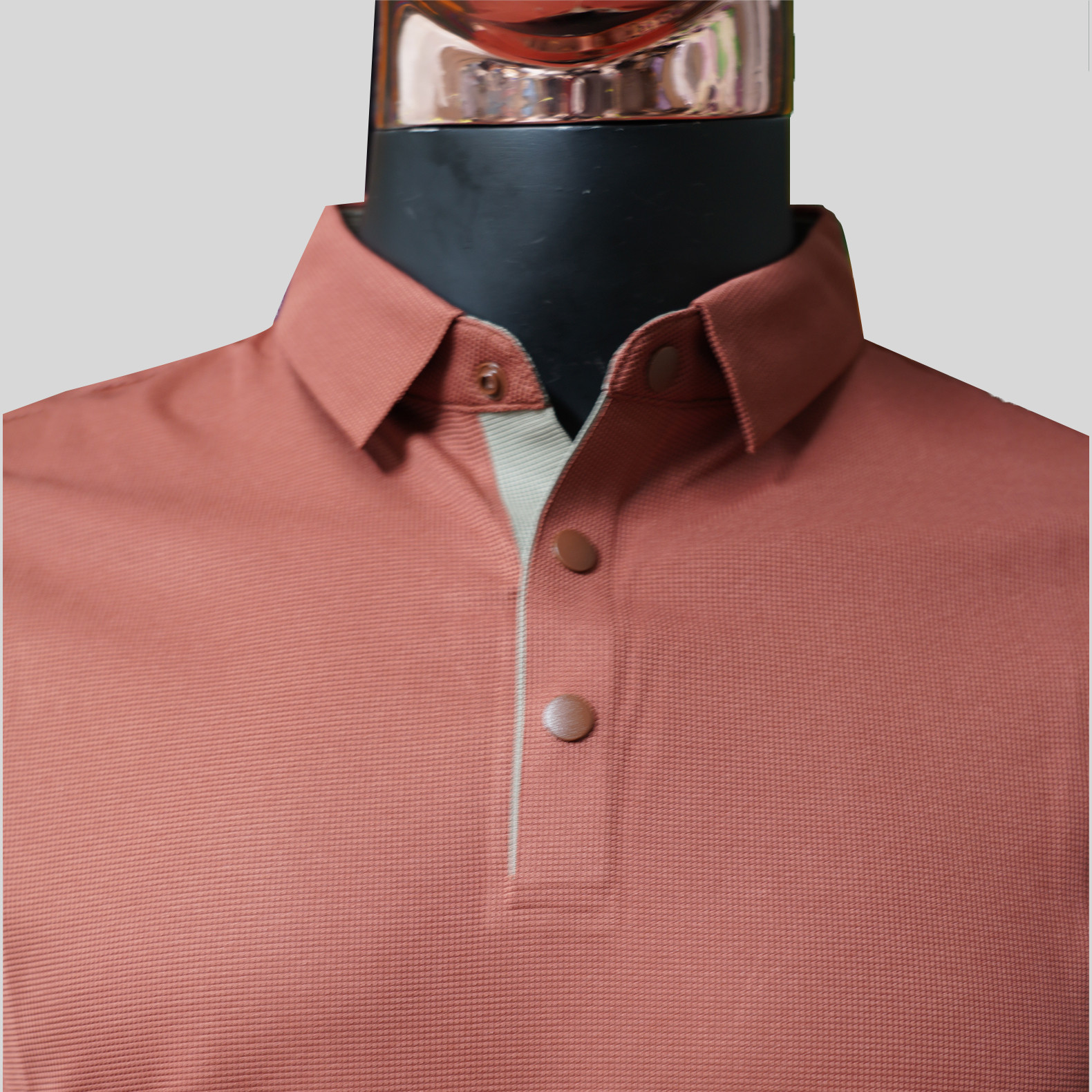 Terracotta Premium Button-Down Men's Polo