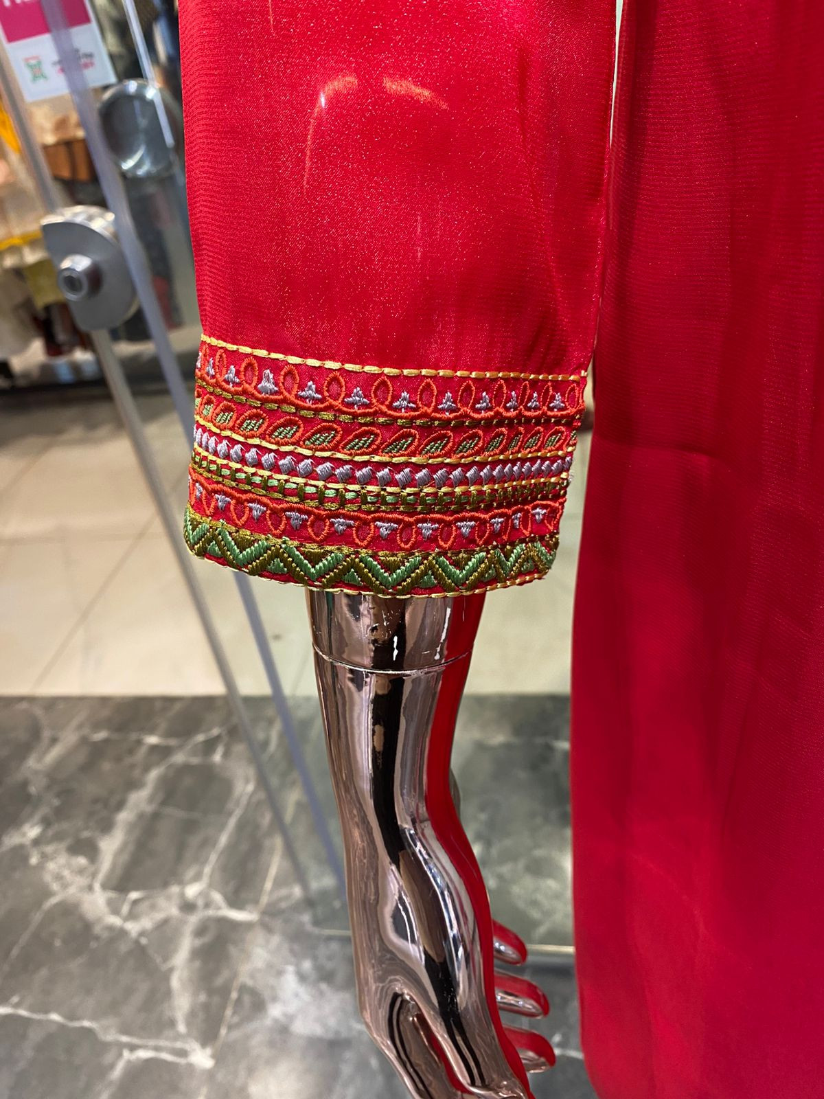 Elegant Red Embroidered 3-Piece
