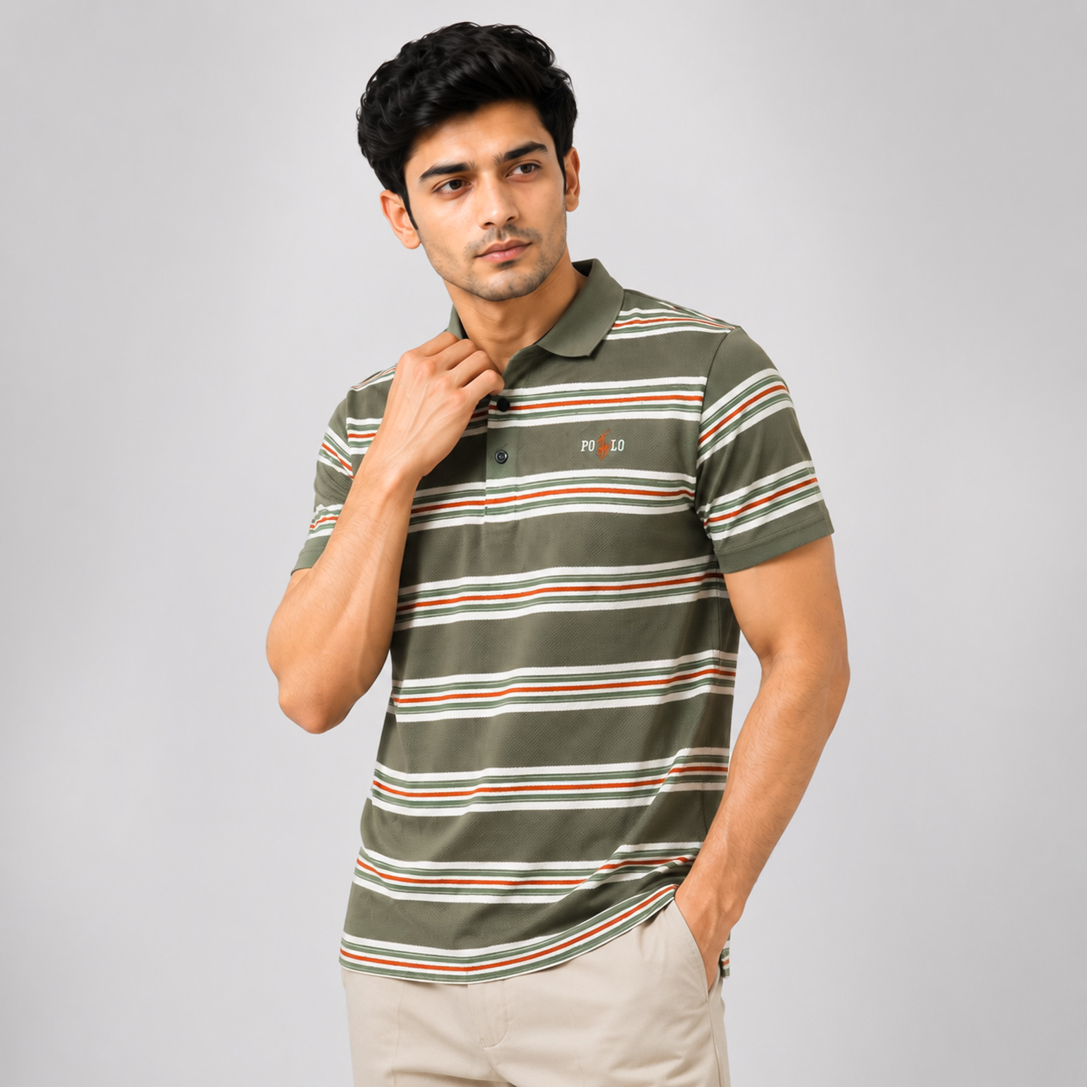Striped Polo T-Shirt for Men