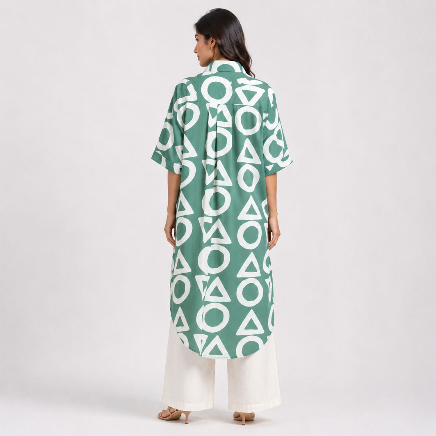 Rust Brown Geometric Printed Tunic
