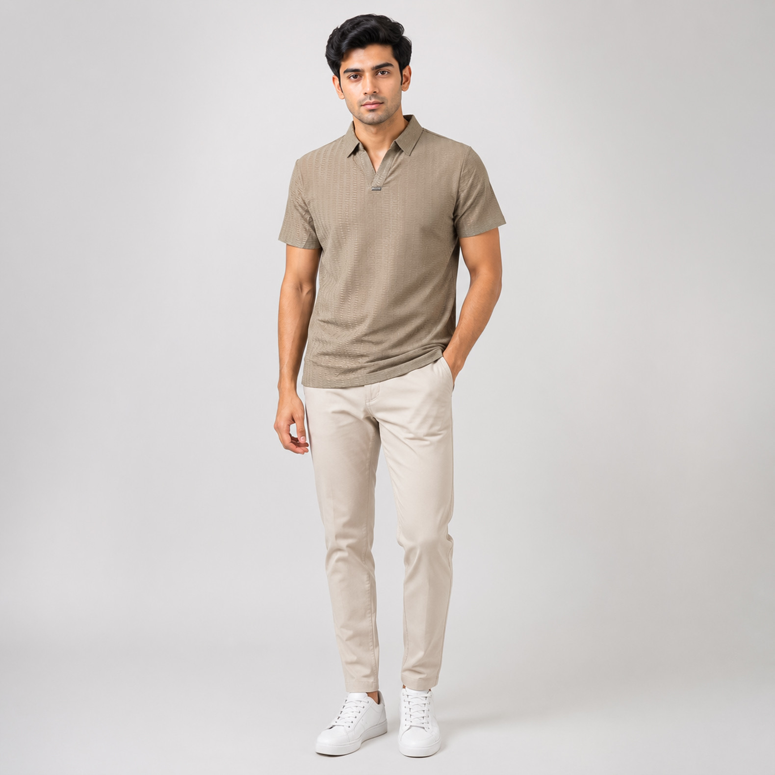 Textured Polo T-Shirt for Men | Smart Casual Style