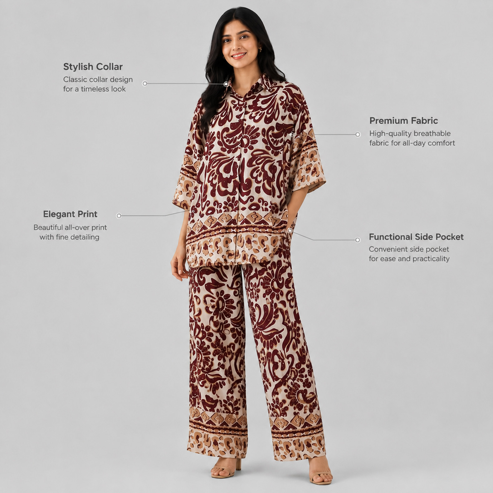 Women's Premium Printed Co-Ord Set