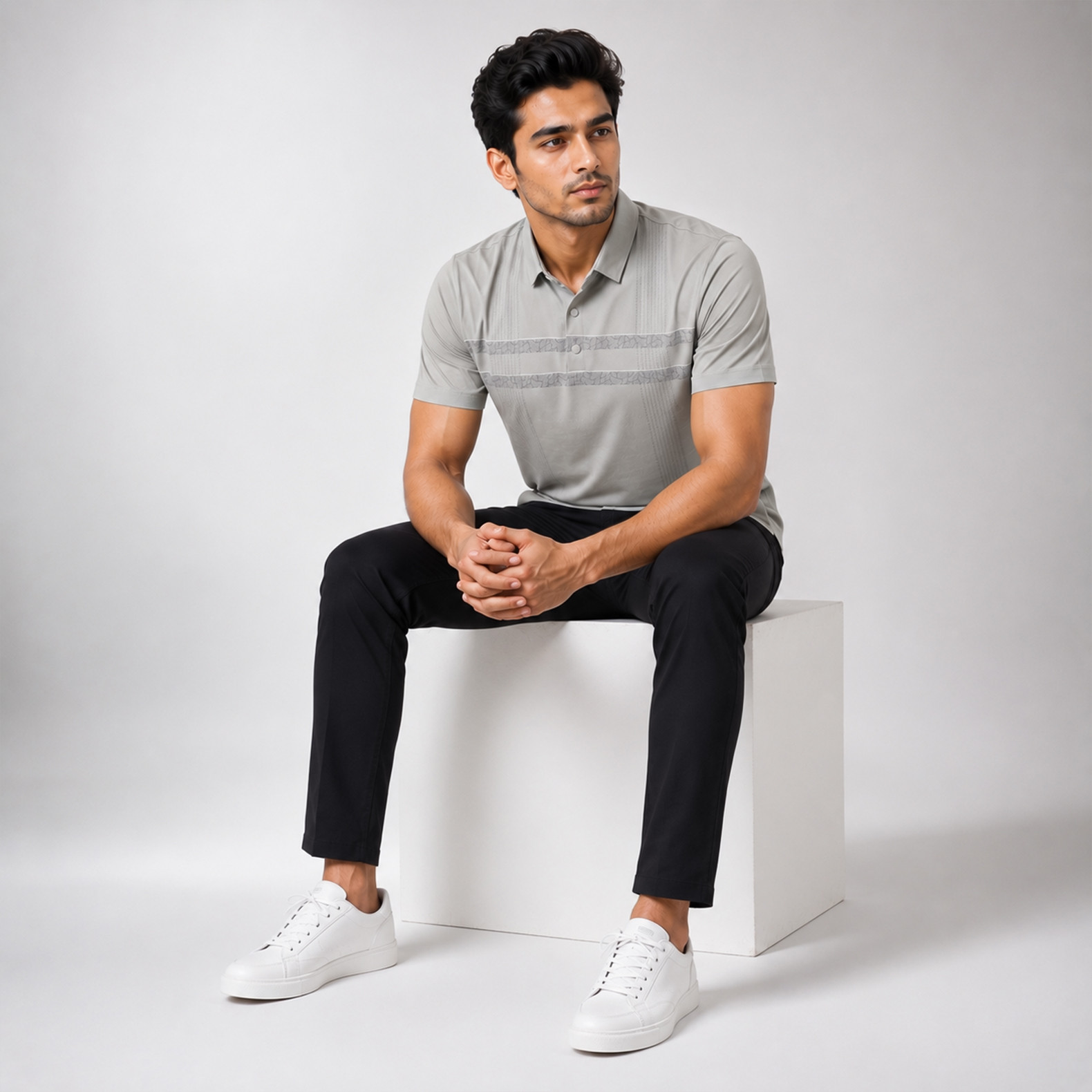 Contrast Stripe Polo T-Shirt for Men | Smart Casual Wear