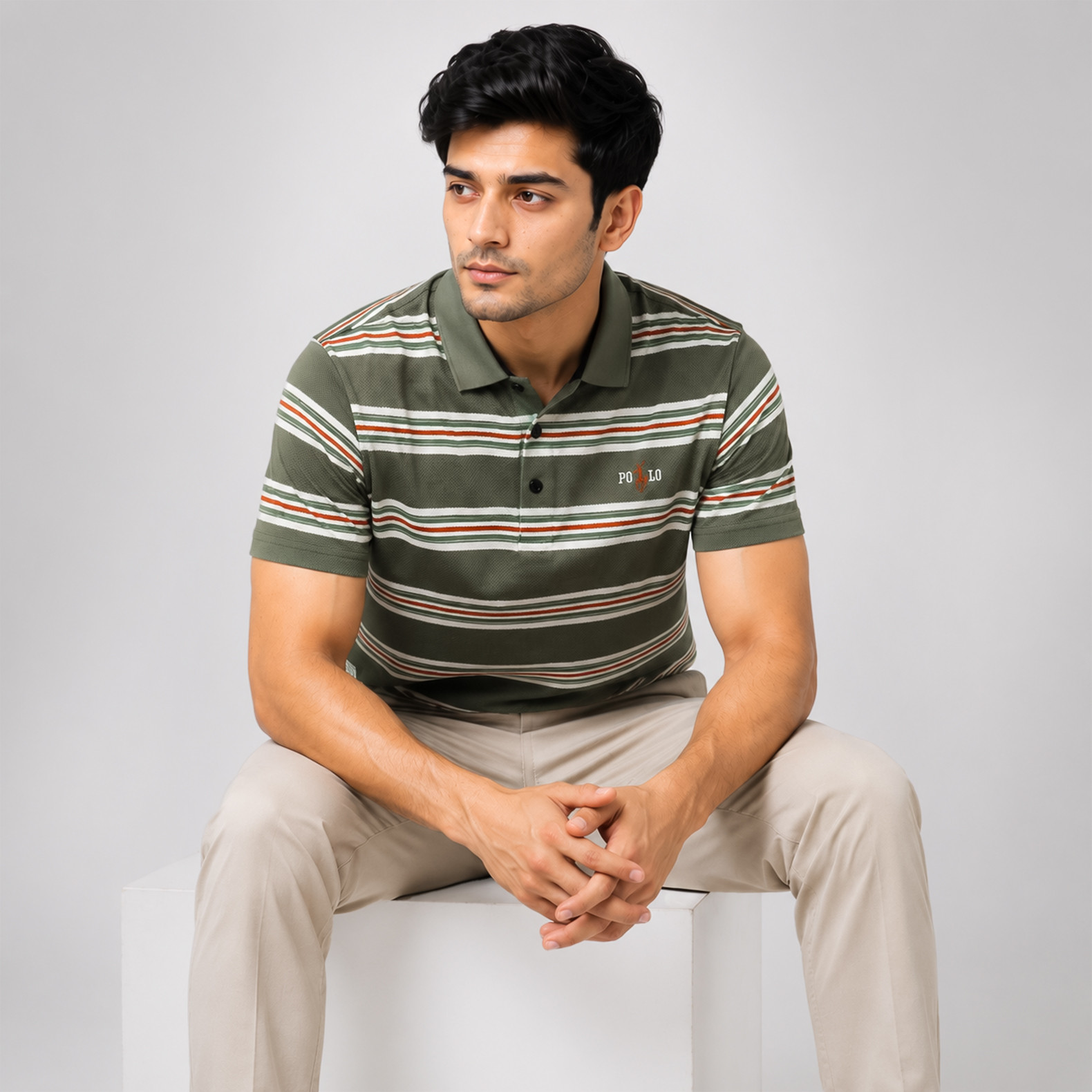 Striped Polo T-Shirt for Men