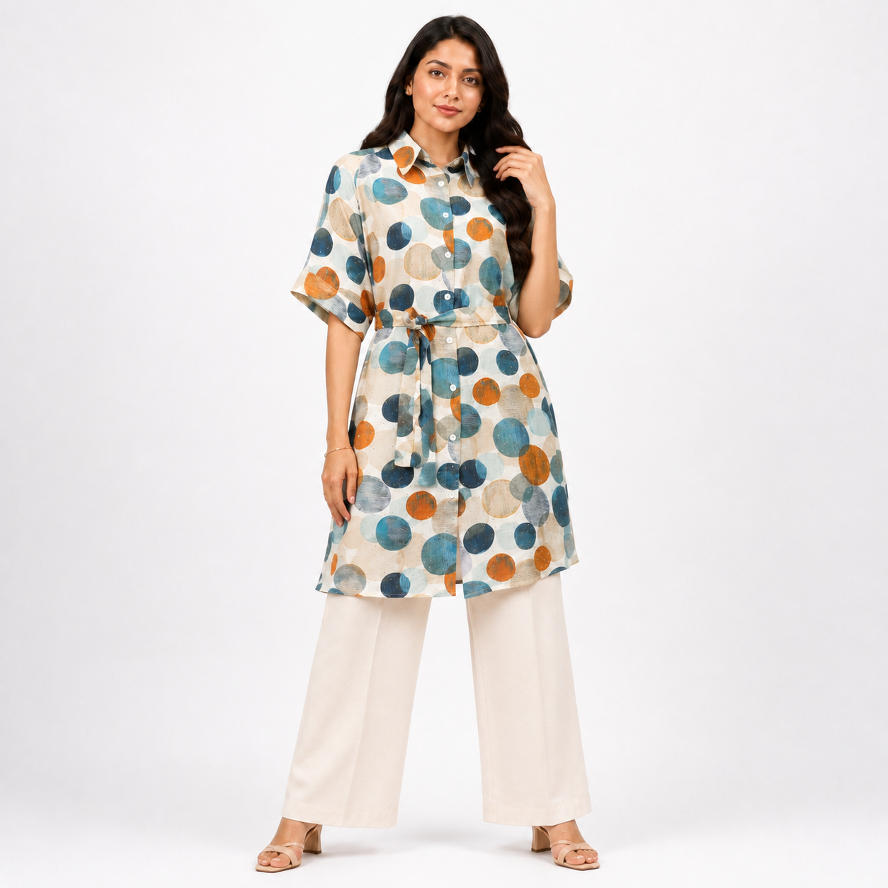 Teal Mosaic Printed Kurti