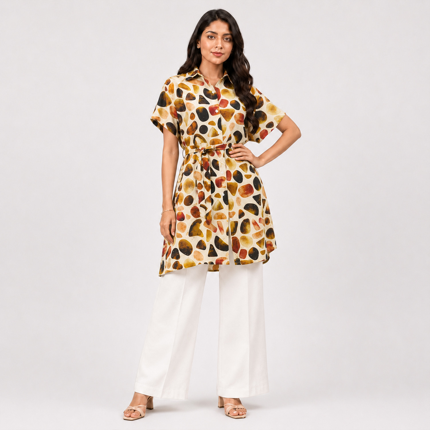 Marigold Motif Printed Kurti