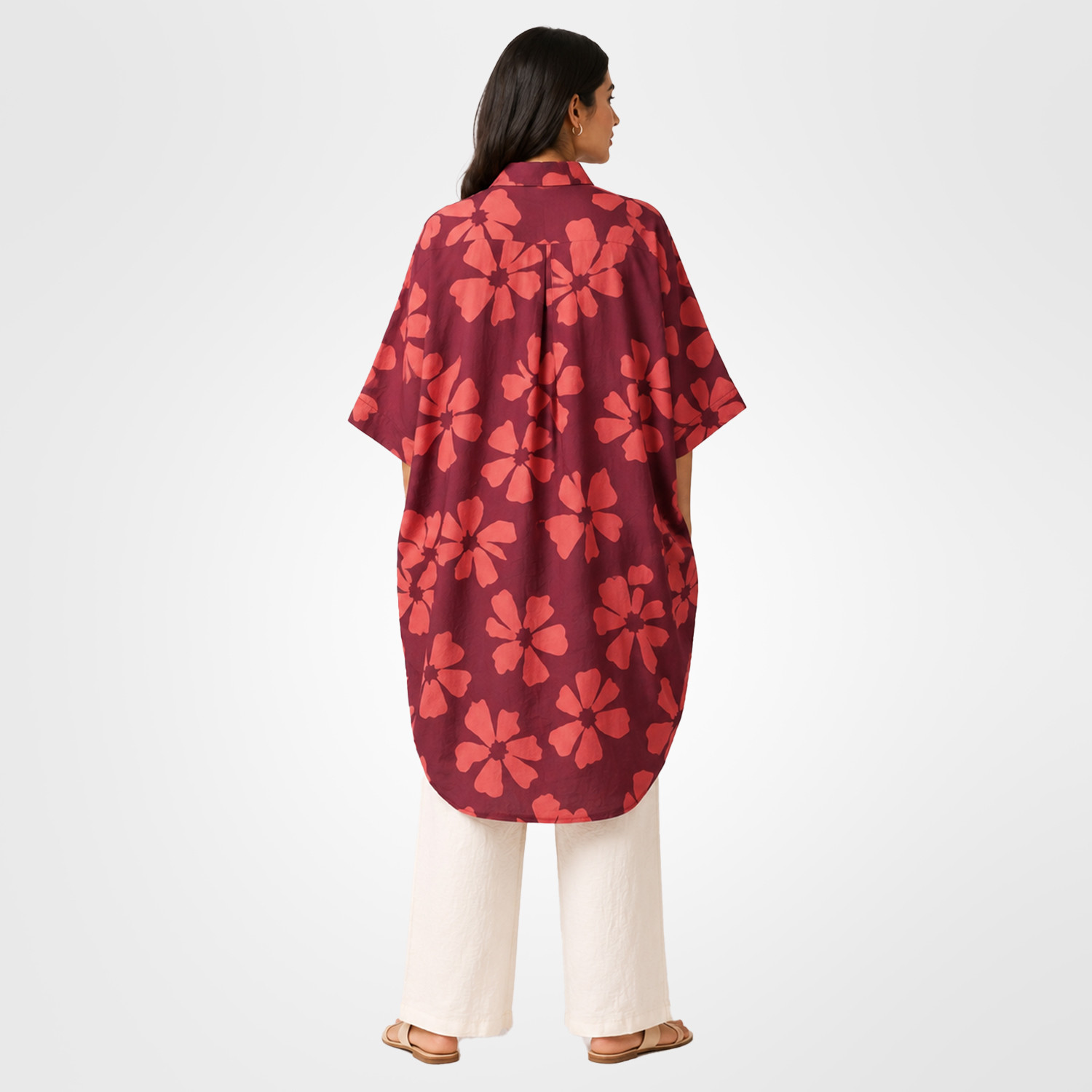 Maroon Floral Printed Tunic
